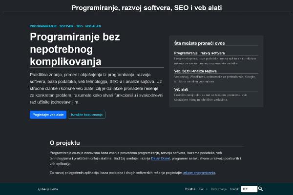 Usluge programiranja: programiranje.co.rs - sajt izrađen na NoEmStilOK CMS-u