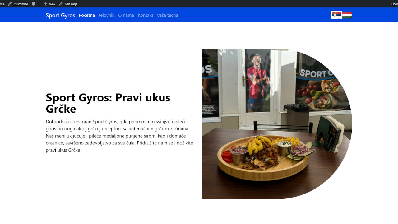 Sport Gyros - израда пословног веб сајта dejandozet.com